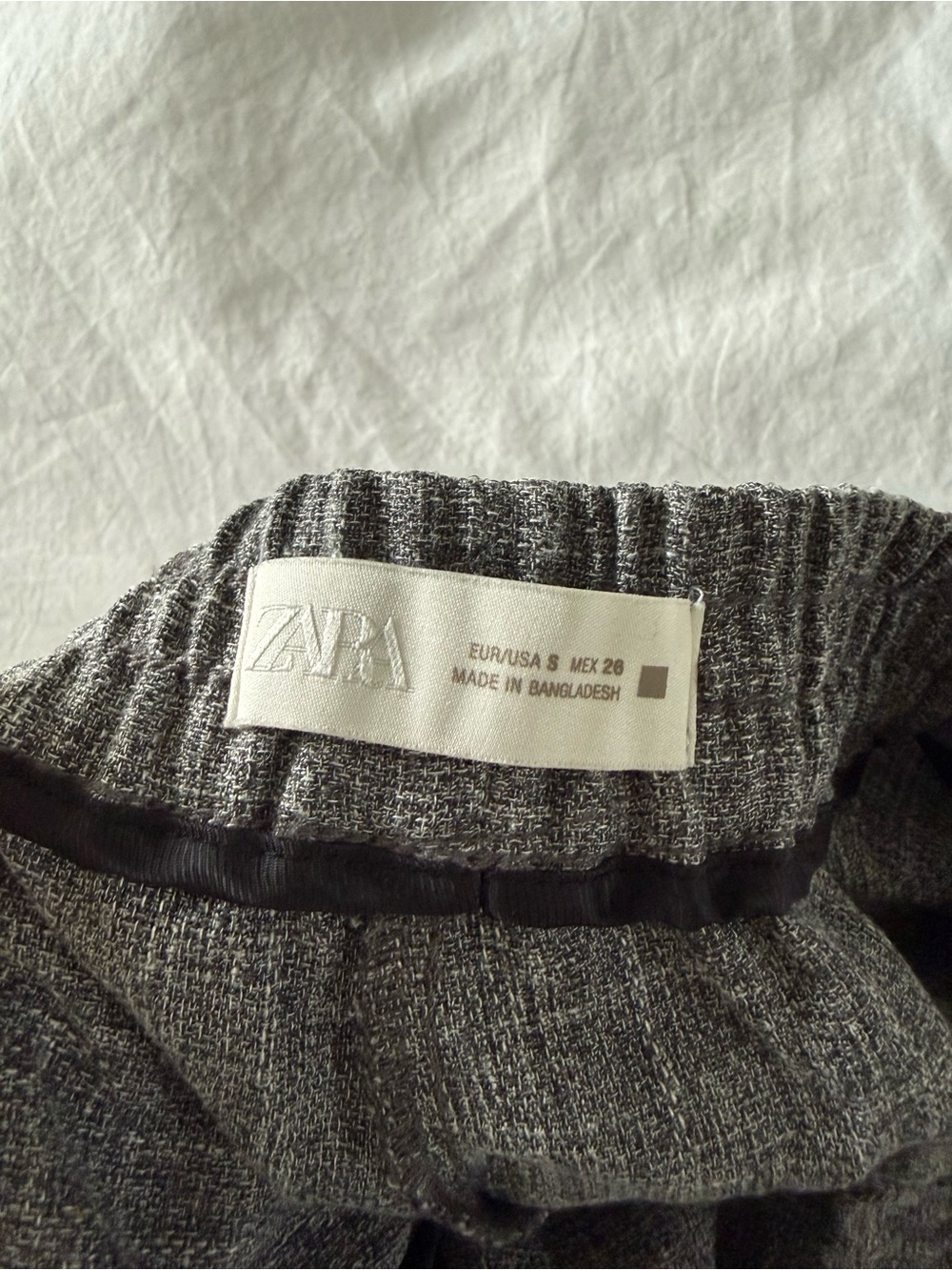Zara Charcoal Gray Textured Pants - Picture 2 of 3